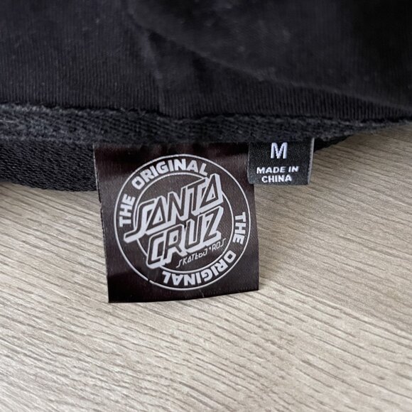 Men's SANTA CRUZ Black Trippy Mushrooms Hoodie Sweatshirt Adult Size Medium EUC - Picture 3 of 3